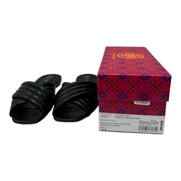 TORY BURCH
Kira Quilted Crisscross Slide Sandals In Perfect Black size 6.5 - Picture 3 of 9